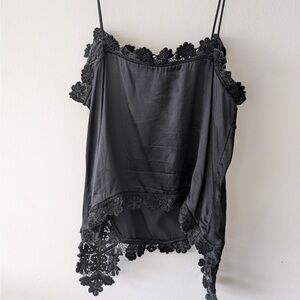 Yves Saint Laurent Black Lace Detail Top